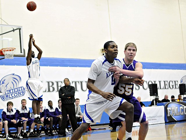 Askew and St. Juste Lead Falcons Over Emerson 85-75