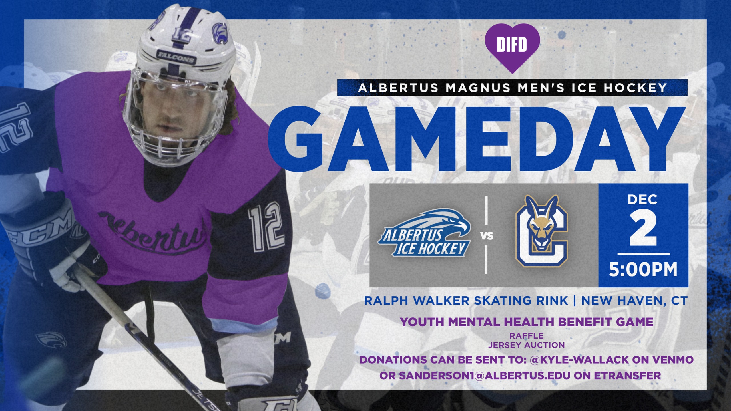 Men&rsquo;s Ice Hockey to Host 'Do It For Daron' Benefit Game on December 2